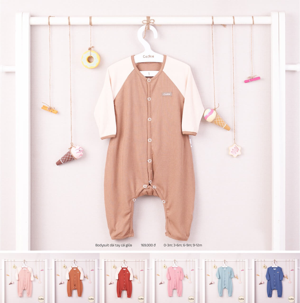 Bodysuit Cookie dài tay cài giữa — ảnh 2