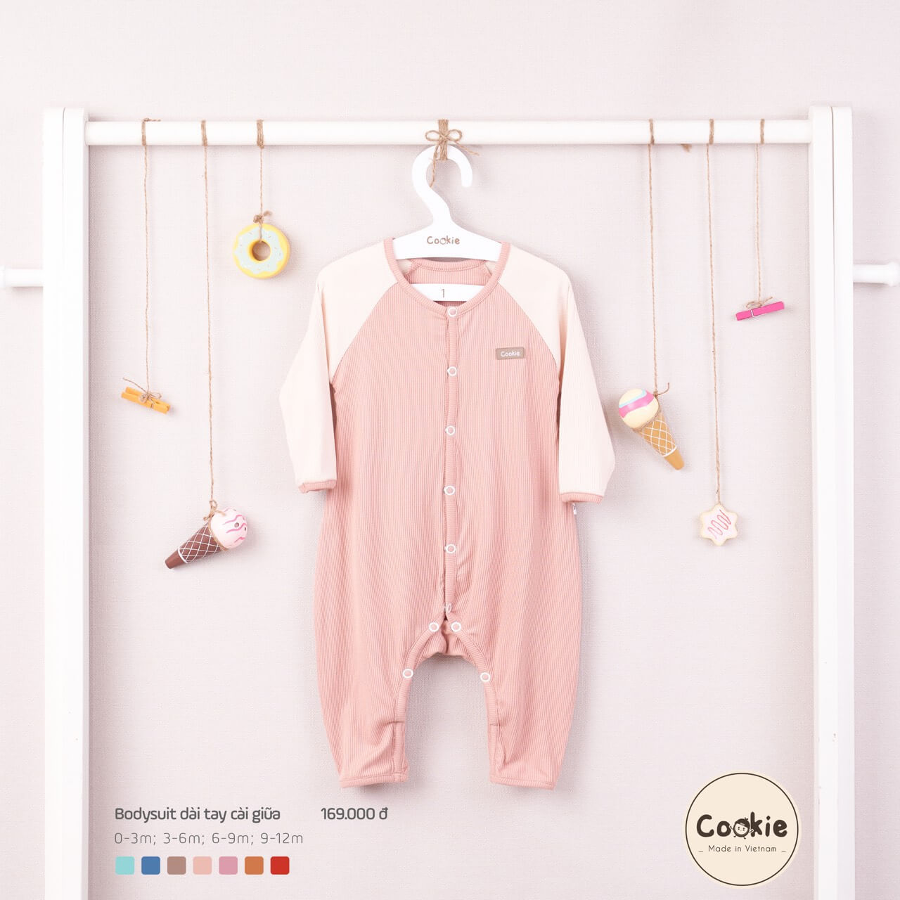 Bodysuit Cookie dài tay cài giữa — ảnh 4