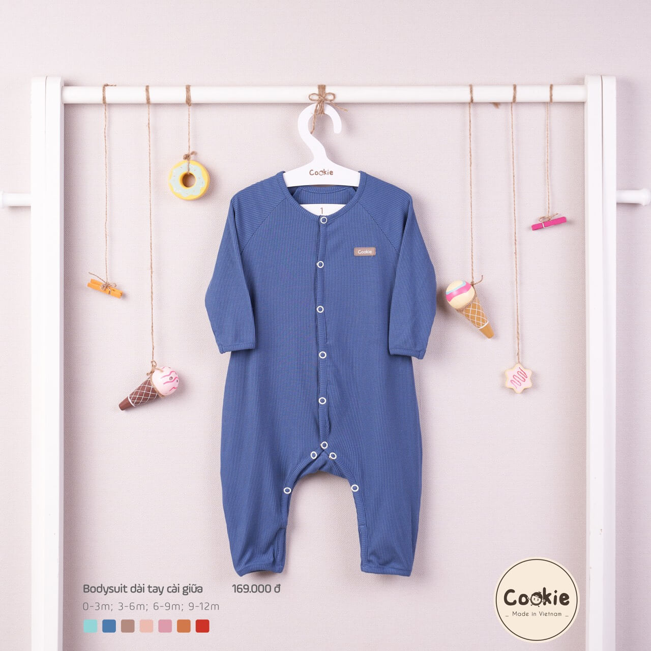 Bodysuit Cookie dài tay cài giữa — ảnh 5