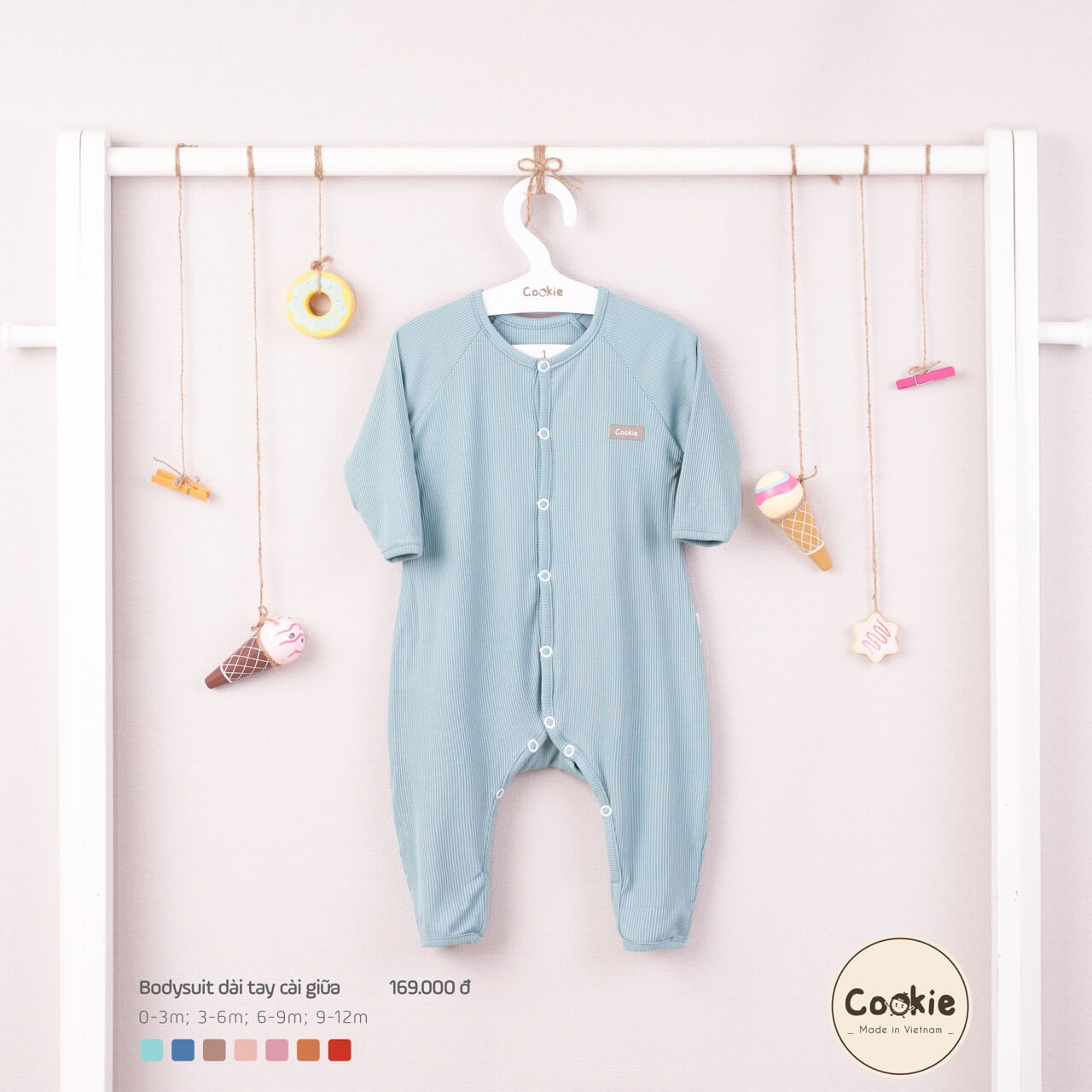 Bodysuit Cookie dài tay cài giữa — ảnh 7