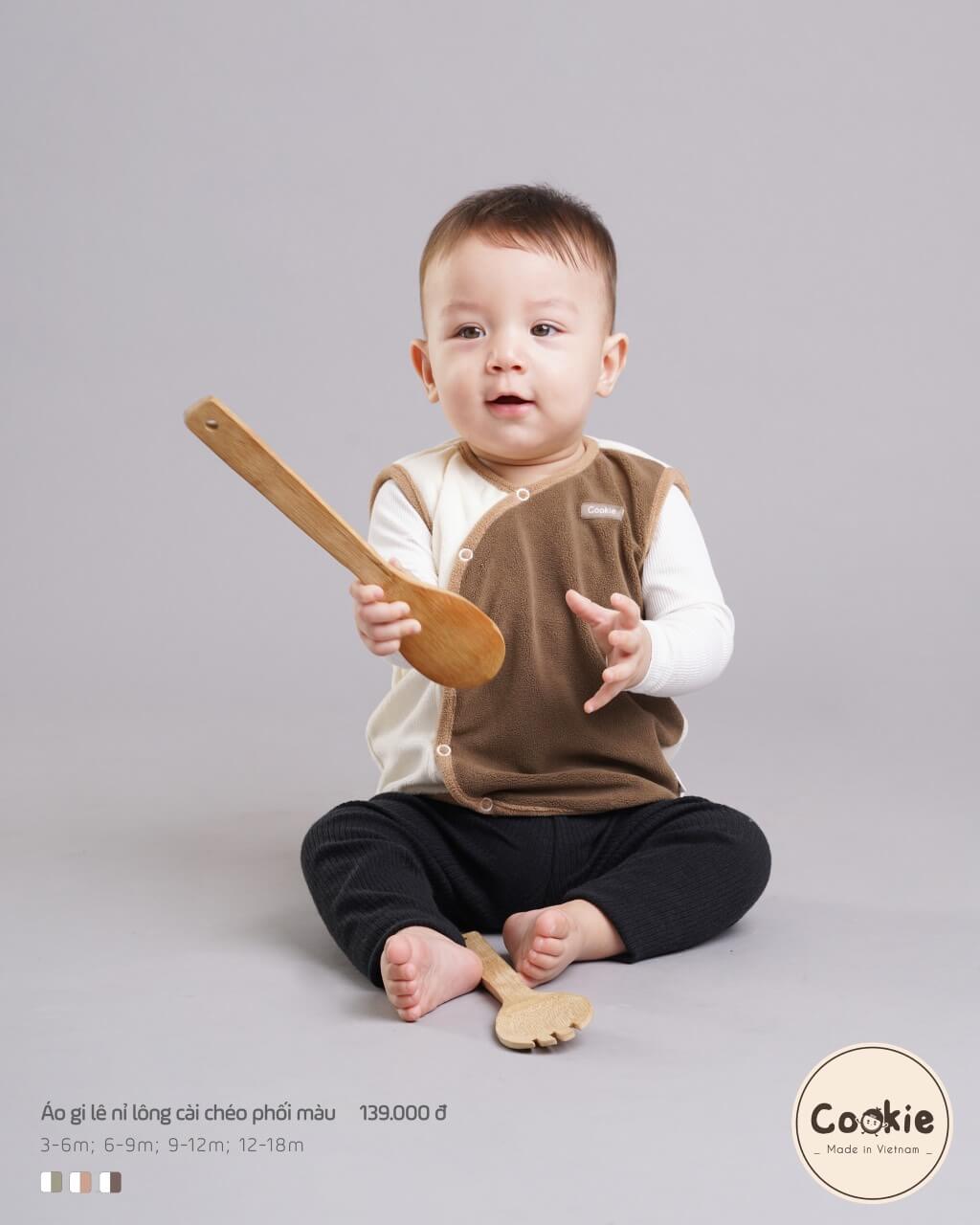 Áo gile Cookie nỉ lông — ảnh 2