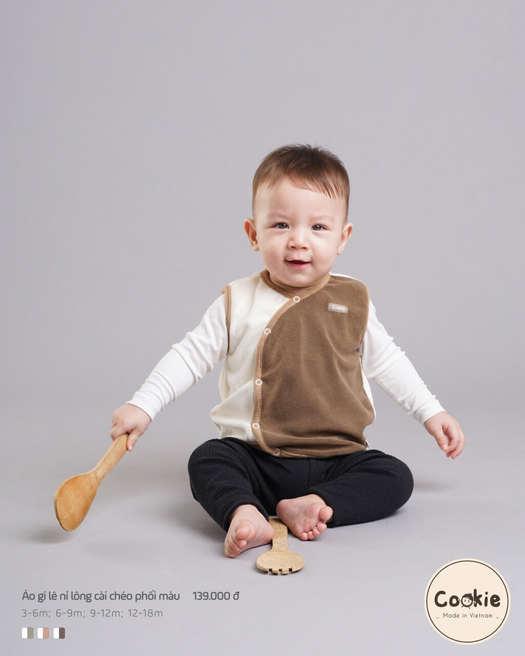 Áo gile Cookie nỉ lông
