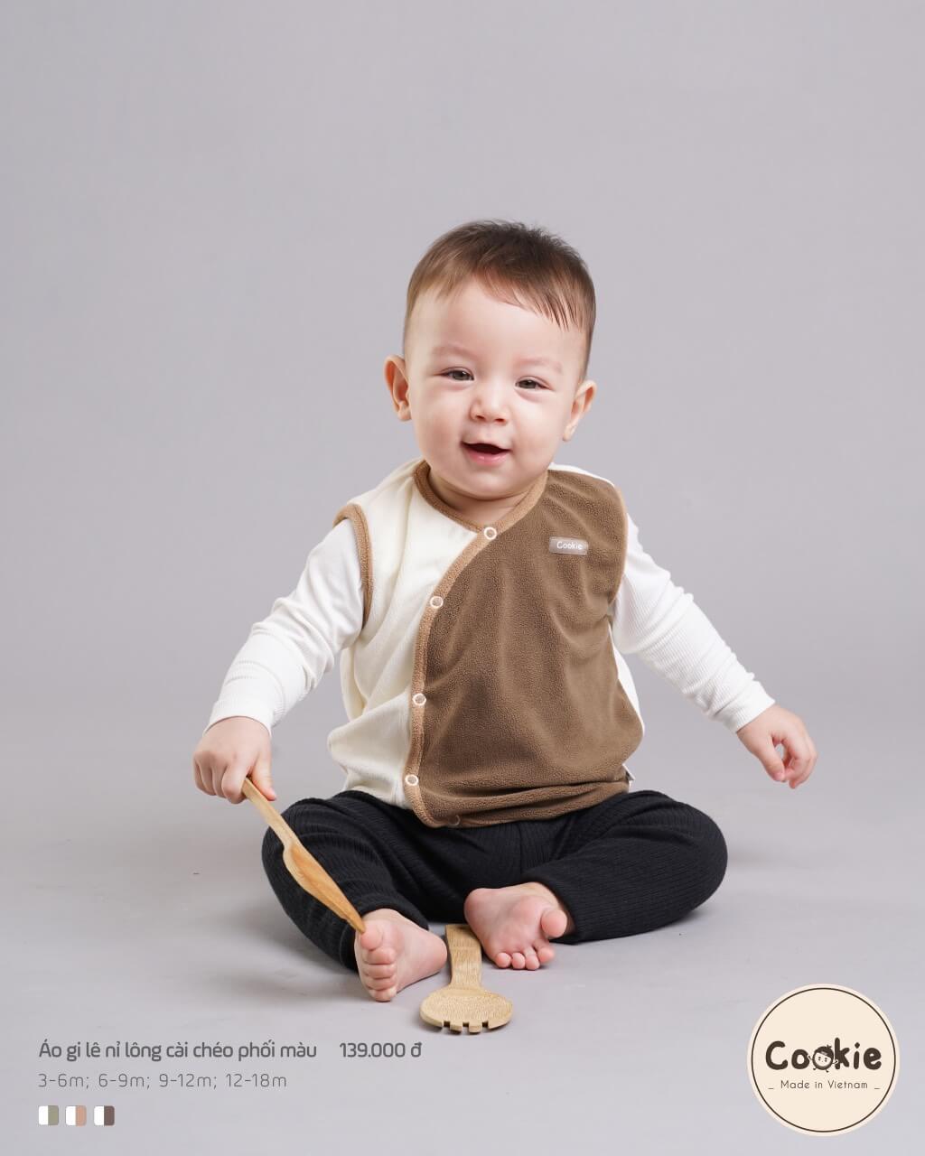 Áo gile Cookie nỉ lông — ảnh 4