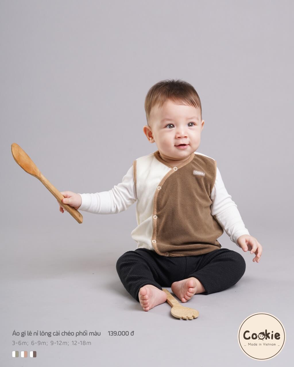 Áo gile Cookie nỉ lông — ảnh 5