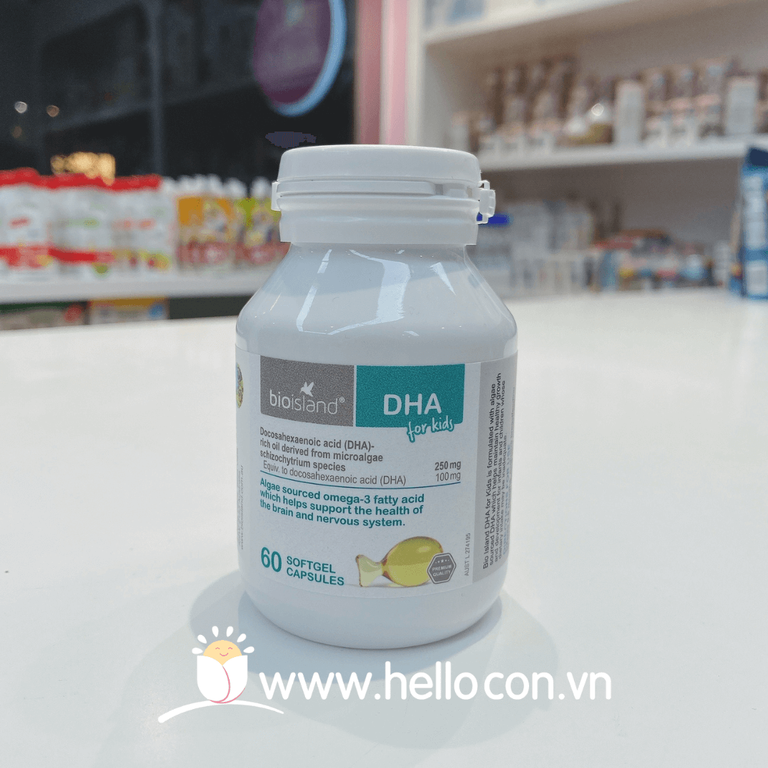 Vitamin Bioisland DHA trẻ em (60 viên) từ 7 tháng tuổi