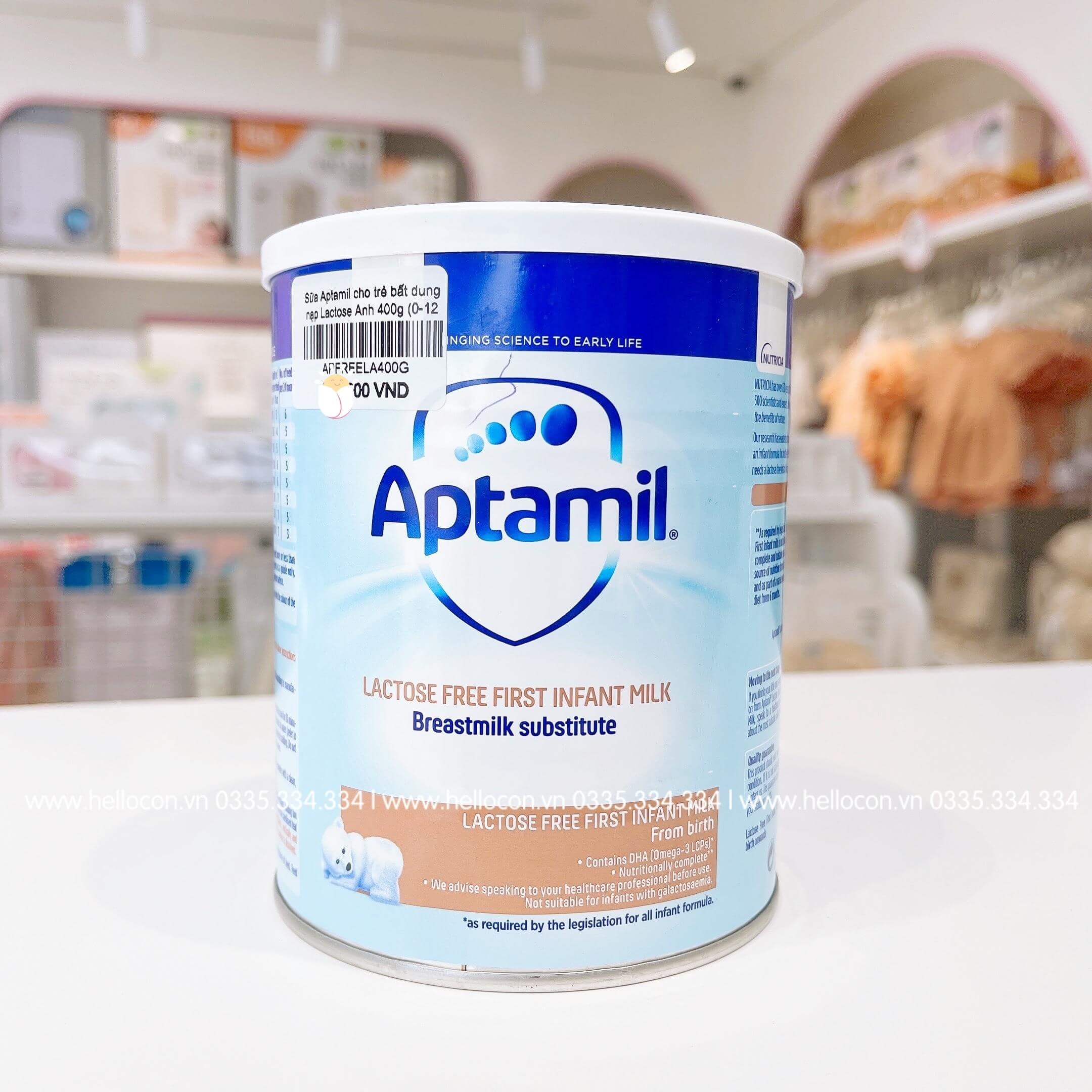 Sữa Aptamil cho trẻ bất dung nạp Lactose Anh 400g (0-12 tháng)