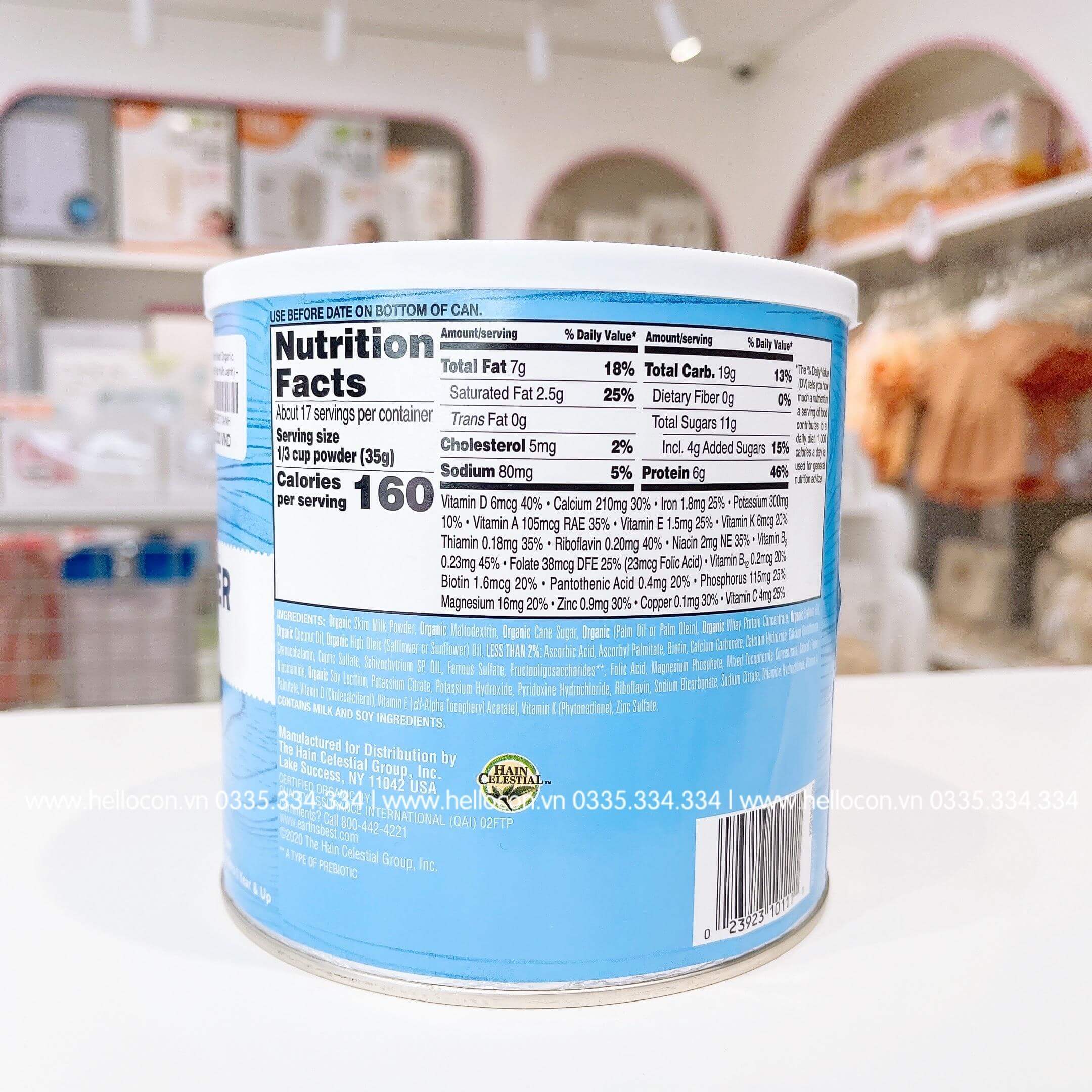 Sữa Earth’s Best Organic Toddler Mỹ (Hộp thiếc xanh) – 595g (Từ 1 tuổi) — ảnh 4
