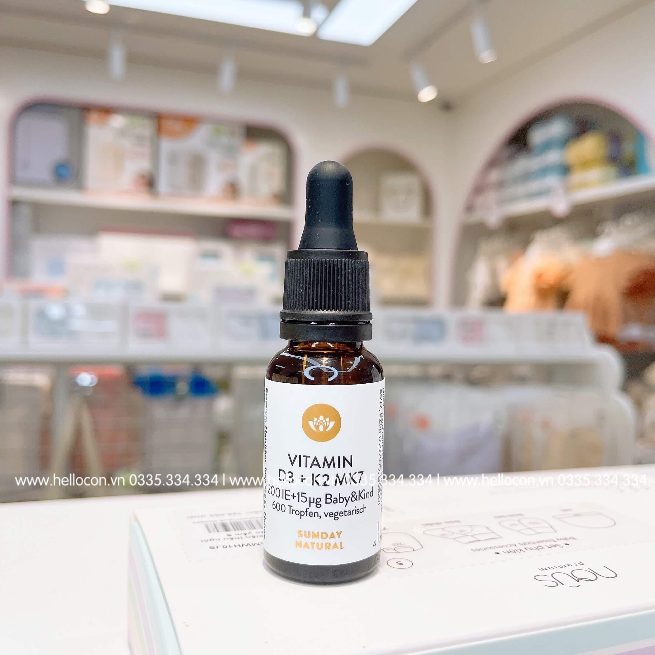 Vitamin D3 + K2 MK7 Sunday Natural 16.8g