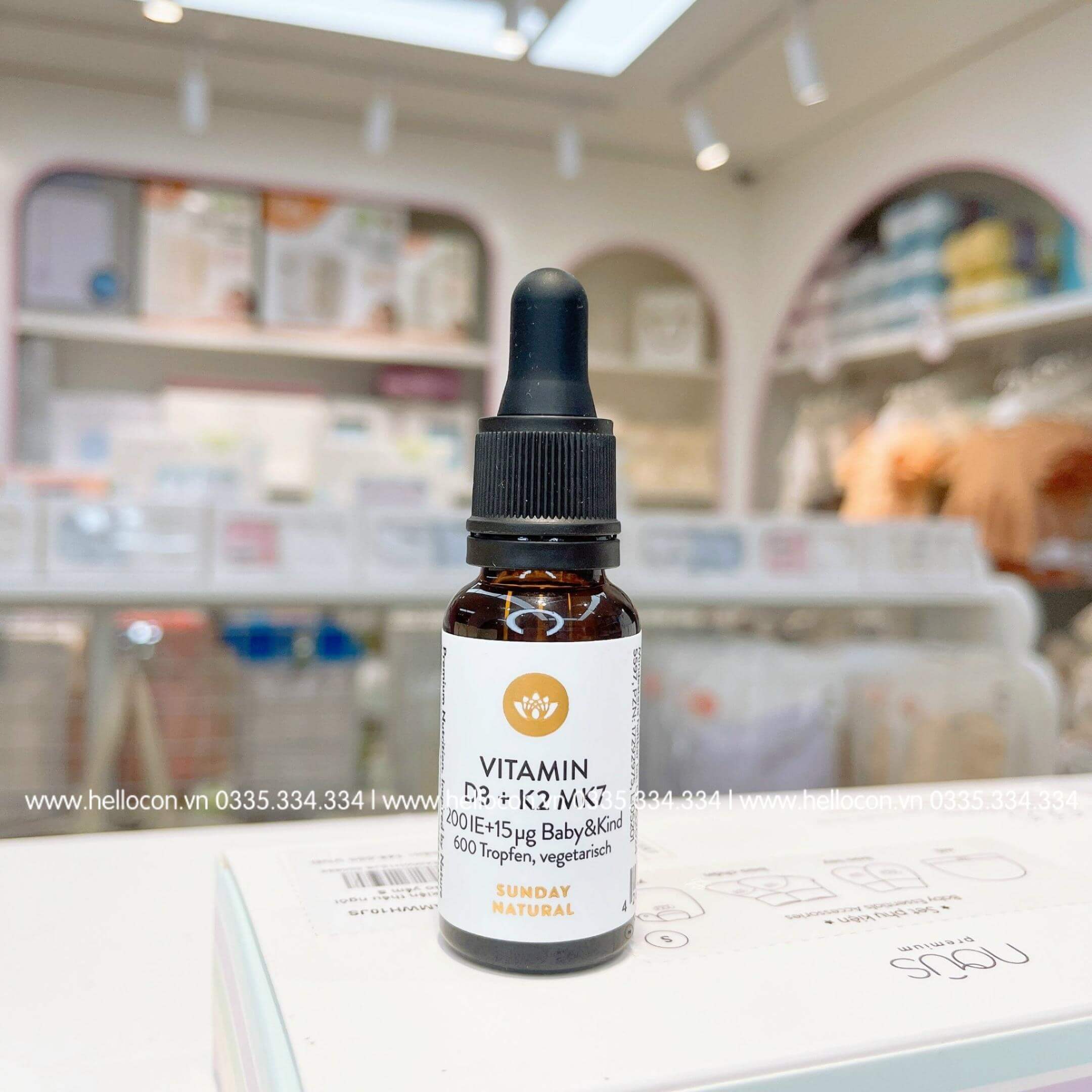 Vitamin D3 + K2 MK7 Sunday Natural 16.8g — ảnh 2