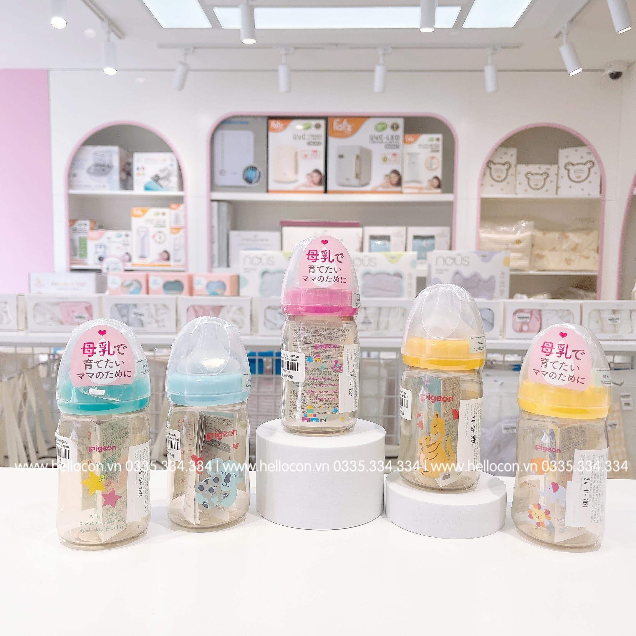 Bình sữa Pigeon nội địa Nhật cổ rộng (Hình Thú, Hình ngôi sao, Hình Koala, Hình Kangaroo), (Dung tích 160ml, 240ml)