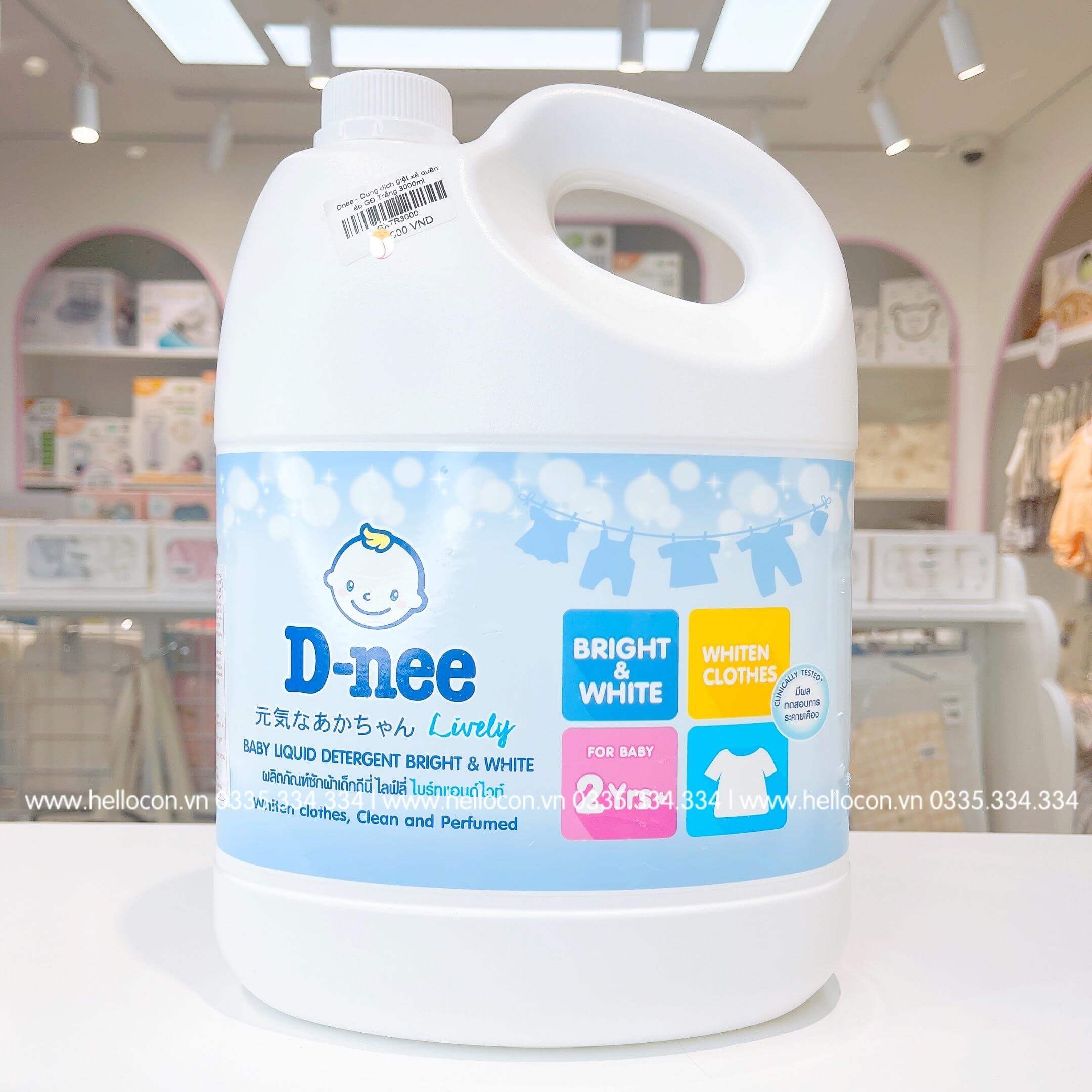 Nước giặt quần áo trẻ em Dnee 3000ml (Màu Trắng, Hồng, Organic Xanh lá, Tím, Xanh dương) — ảnh 3