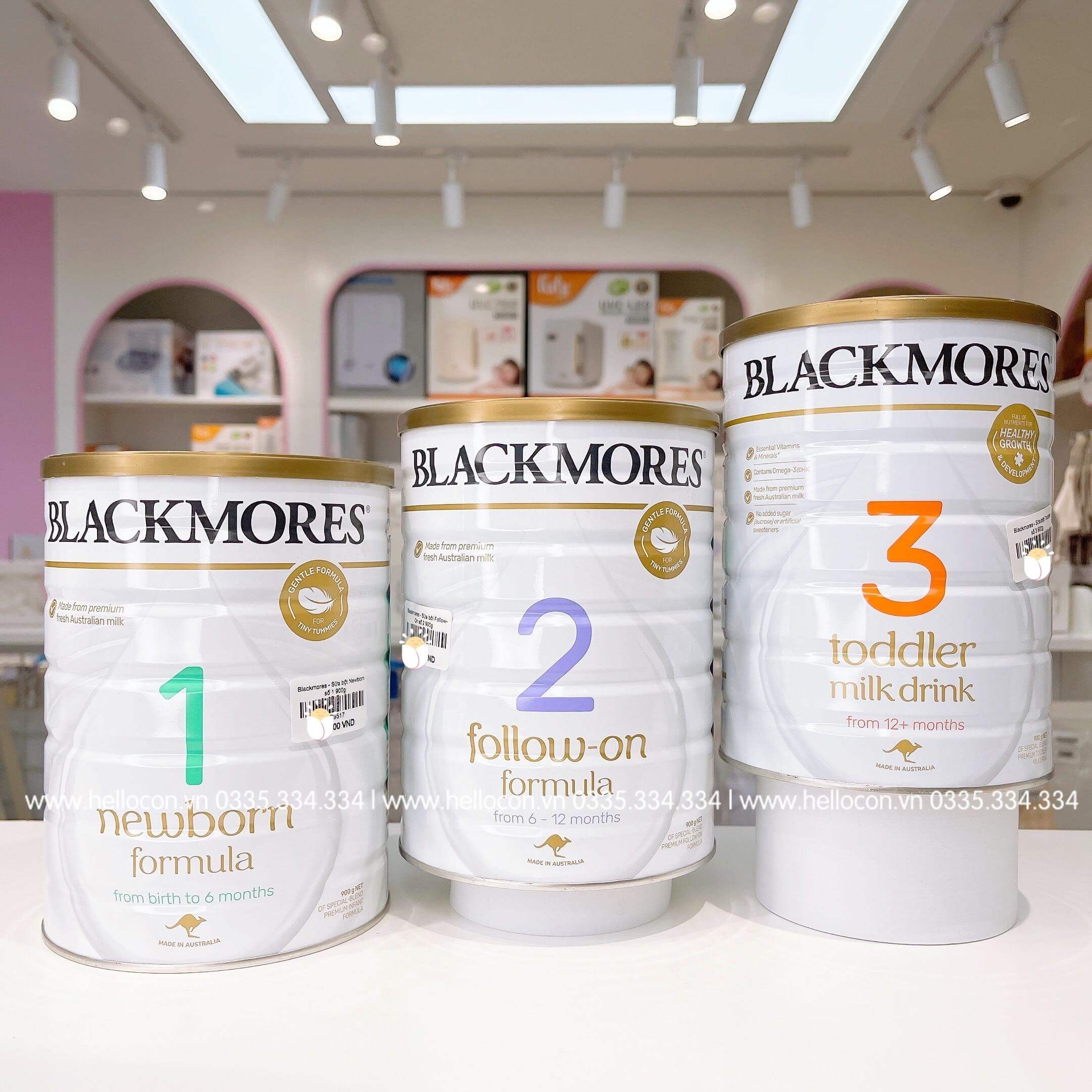 Sữa bột Blackmores Úc 900g (số 1, số 2, số 3)