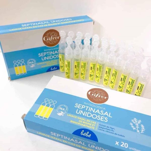 Nước muối sinh lý Gifrer vỏ xanh 20 ống (chống ngạt - ruột xanh, kháng viêm ruột vàng) — ảnh 4