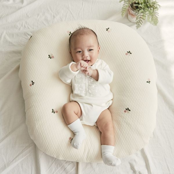 Gối chống trào Roto bebe (họa tiết Lụa gấu, Đào vàng, Đào bạc hà, Hồng chery, Ghi cá voi, Tím gấu, Vàng chim sẻ, Hoạ tiết mây, Trắng sao, Hồng gấu) — ảnh 17