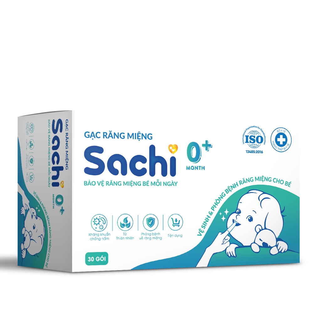 Gạc răng miệng Sachi rơ lưỡi từ sơ sinh