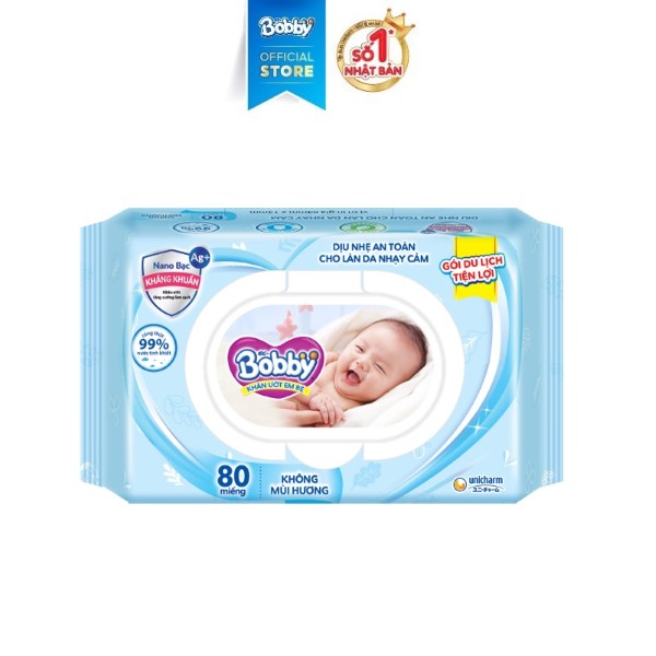Khăn ướt Bobby không mùi nano bạc 100 tờ — ảnh 4