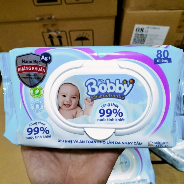 Khăn ướt Bobby không mùi nano bạc 100 tờ — ảnh 5