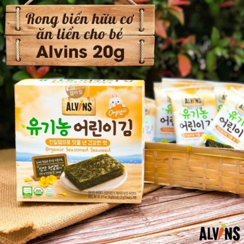 Rong biển hữu cơ tách muối cho bé Alvins (15g) 6M+