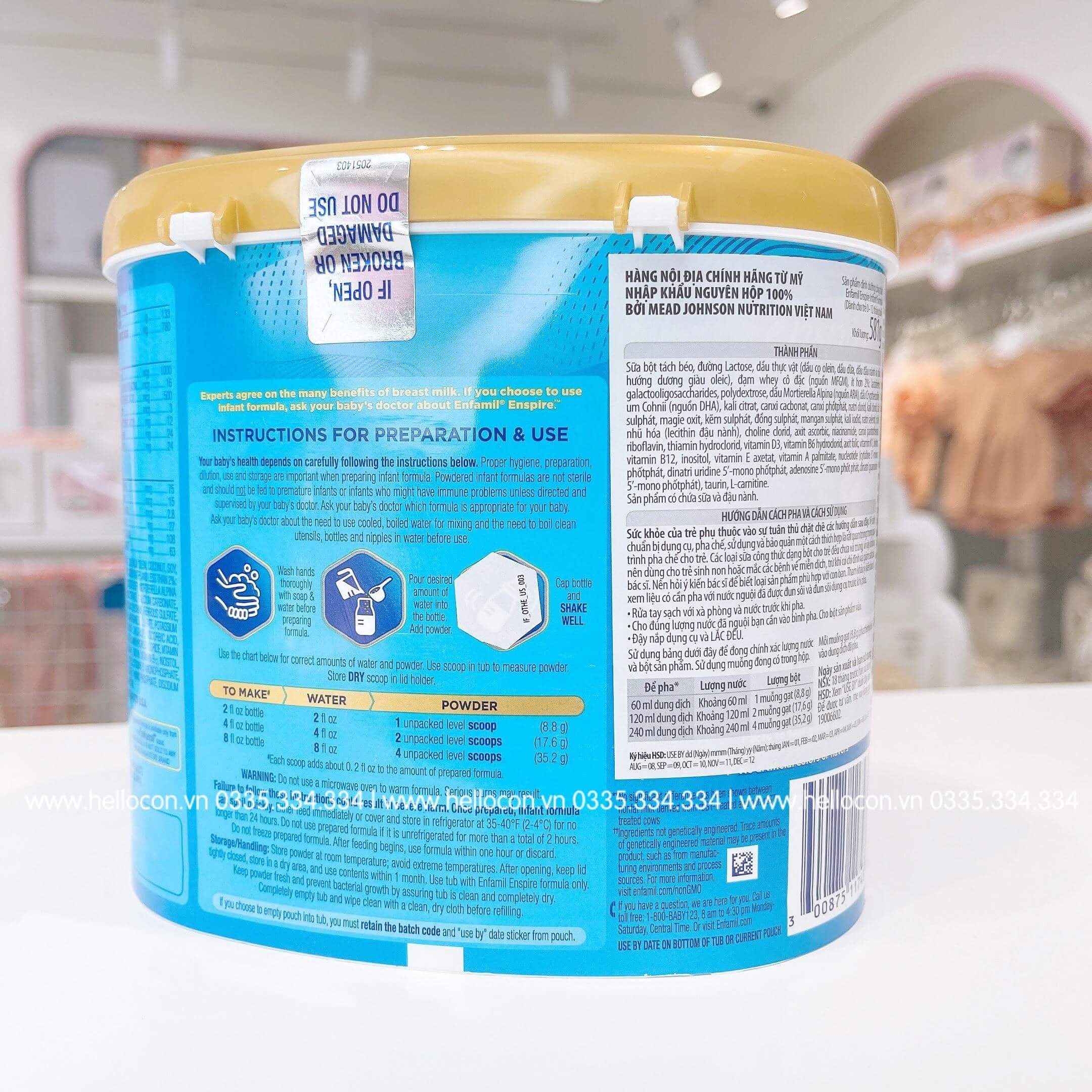 Sữa Enfamil Enspire Infant Formula 0-12M (Hộp 581g, hộp 850g) — ảnh 3