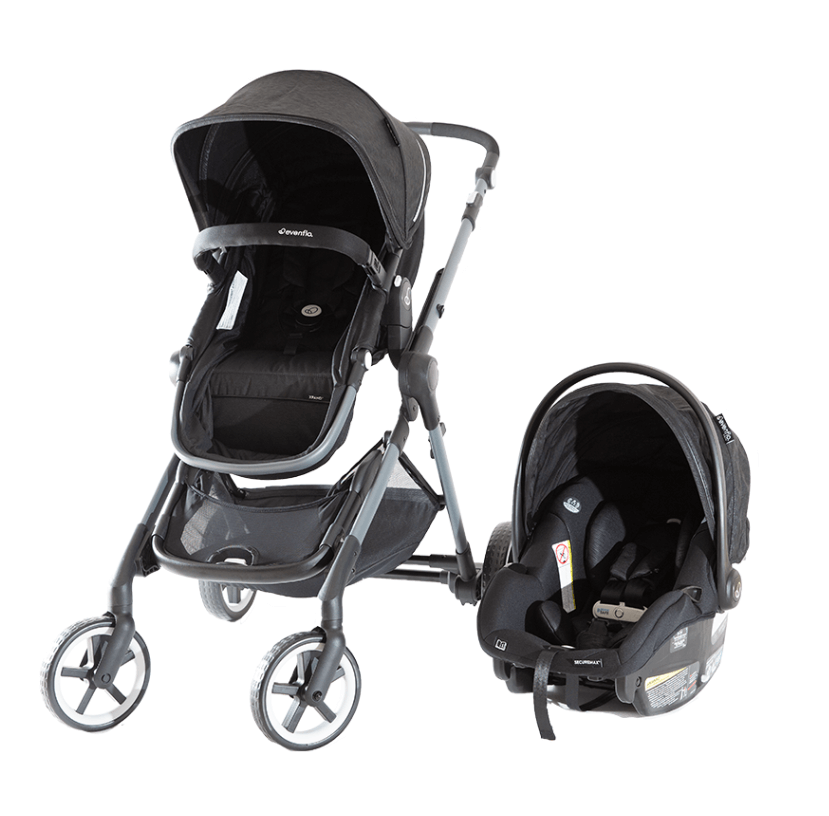 Bộ xe đẩy- nôi xách Evenflo Gold Pivot Xpand Travel System Onyx — ảnh 2