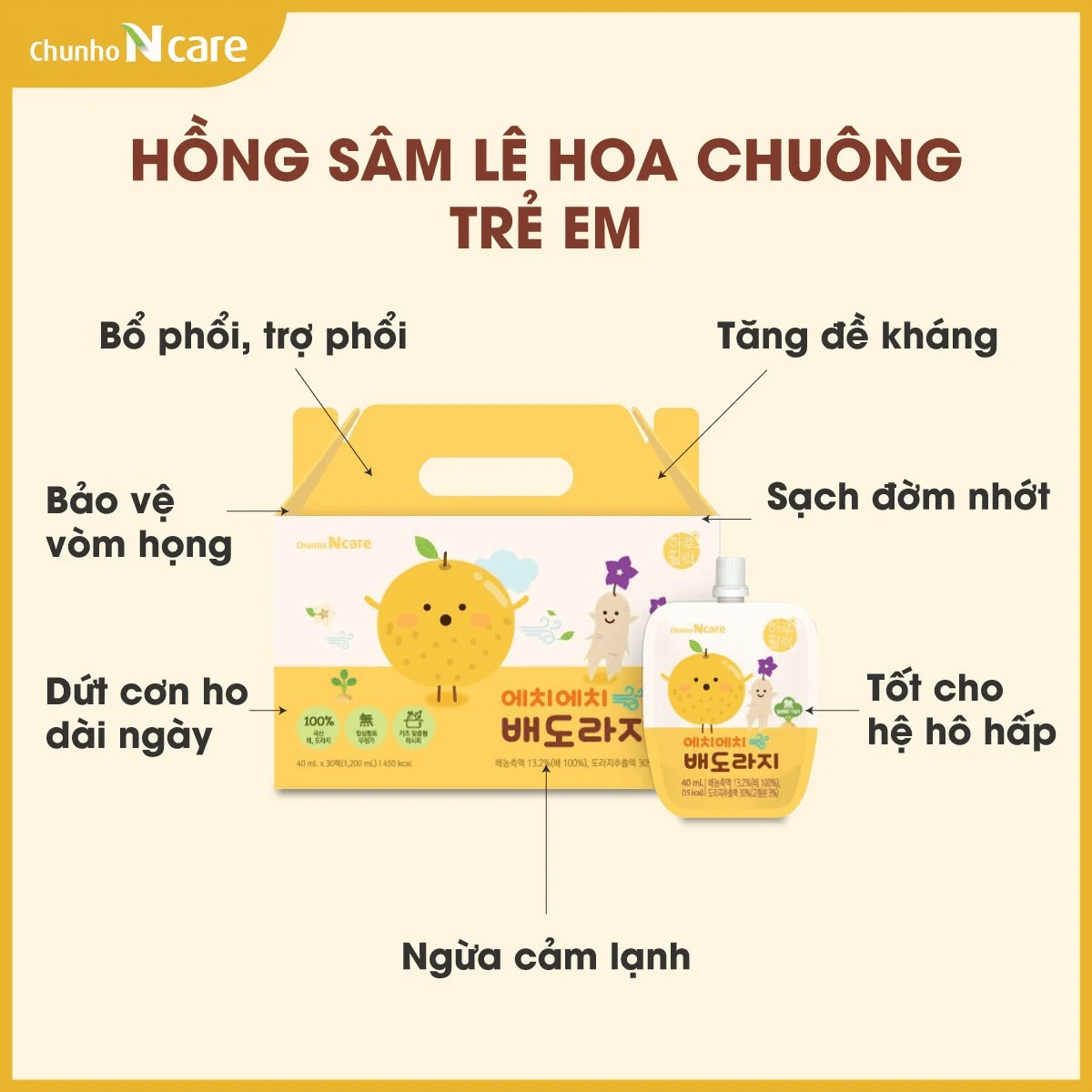 Hồng sâm hoa lê chuông Chunho Ncare trên 2 tuổi