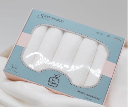 K001 Set 5 Khăn sữa sợi tre lụa (30x30) (4 màu) La pomme