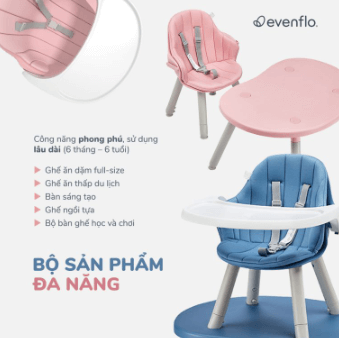 Ghế ăn dặm Evenflo Peanut Switchup 3 trong 1 Deep Sea — ảnh 2
