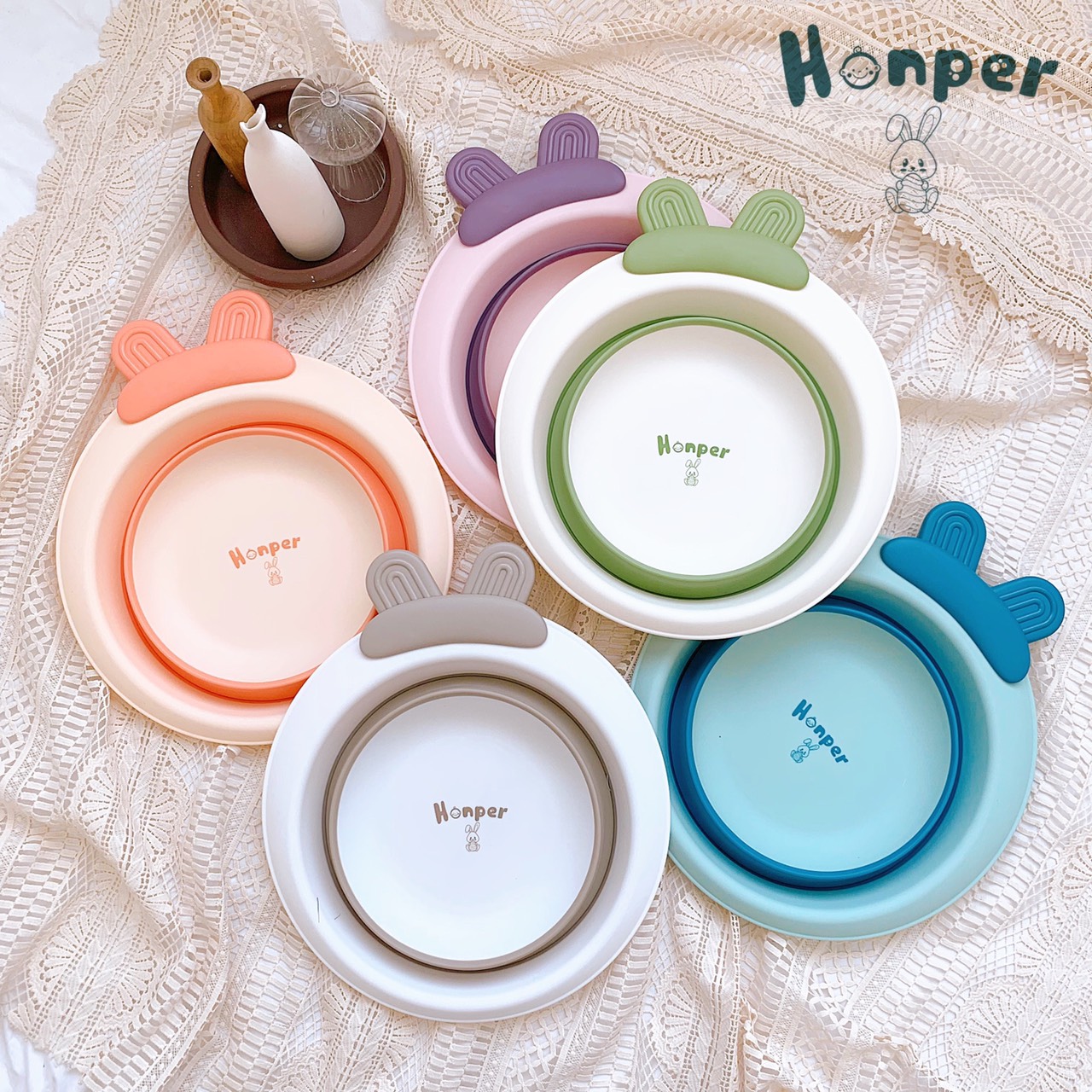 Chậu rửa mặt Honper thỏ gấp gọn HP539 — ảnh 5