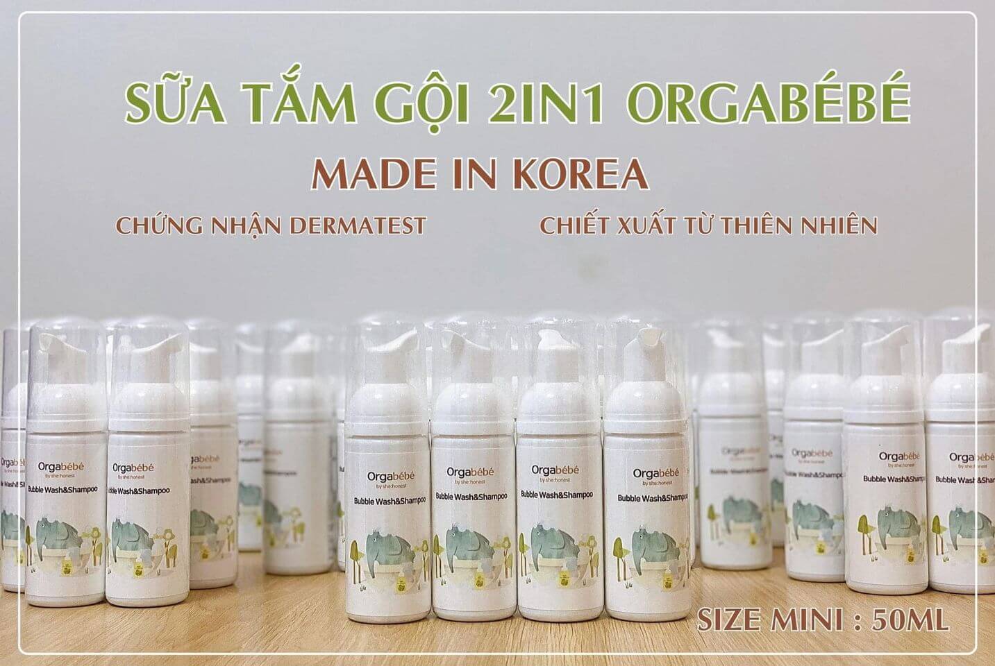 Bọt tắm gội hữu cơ từ sơ sinh Orgabebe Hàn — ảnh 2
