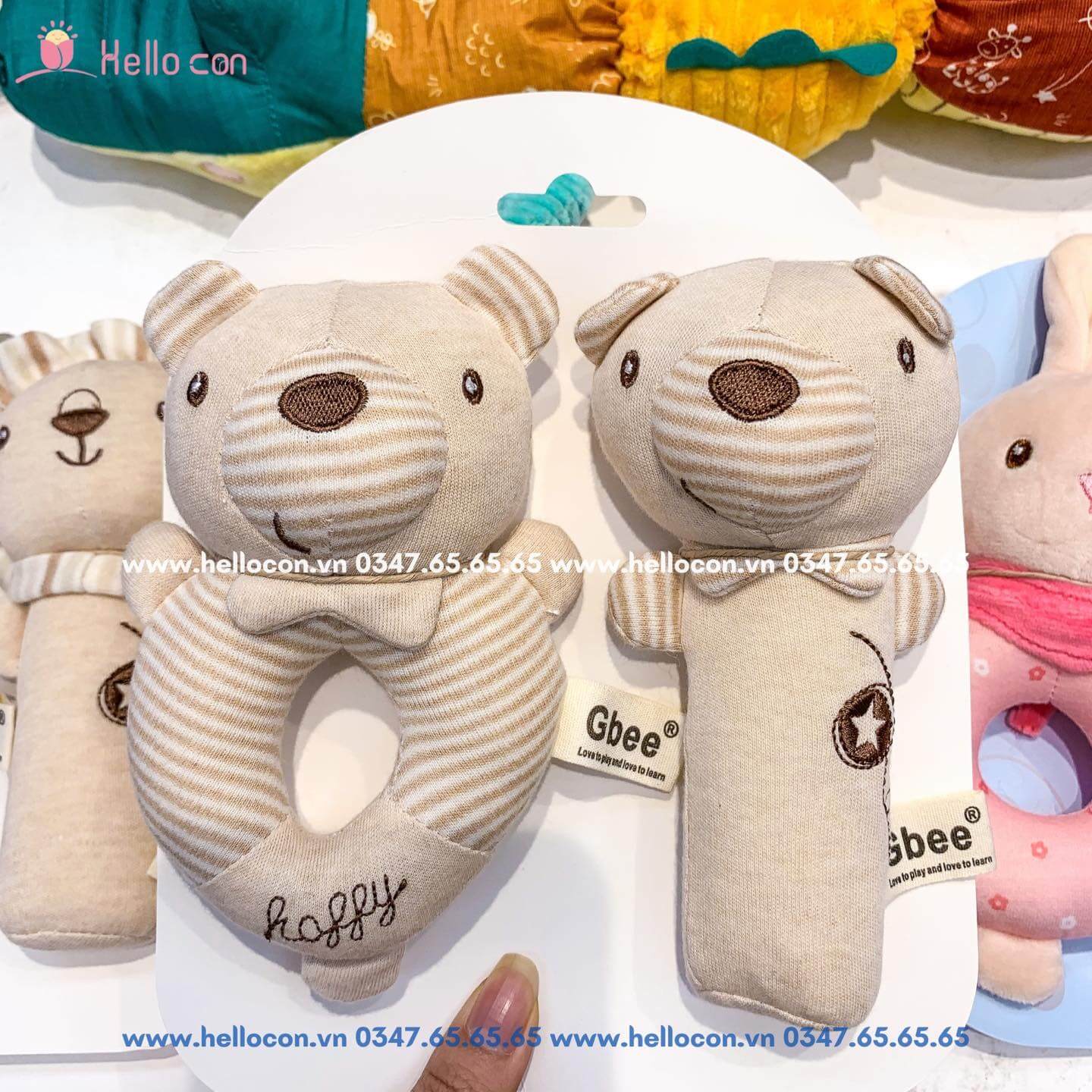 Gấu bông hữu cơ Gbee lục lạc cầm tay cho trẻ từ 0M+ — ảnh 2