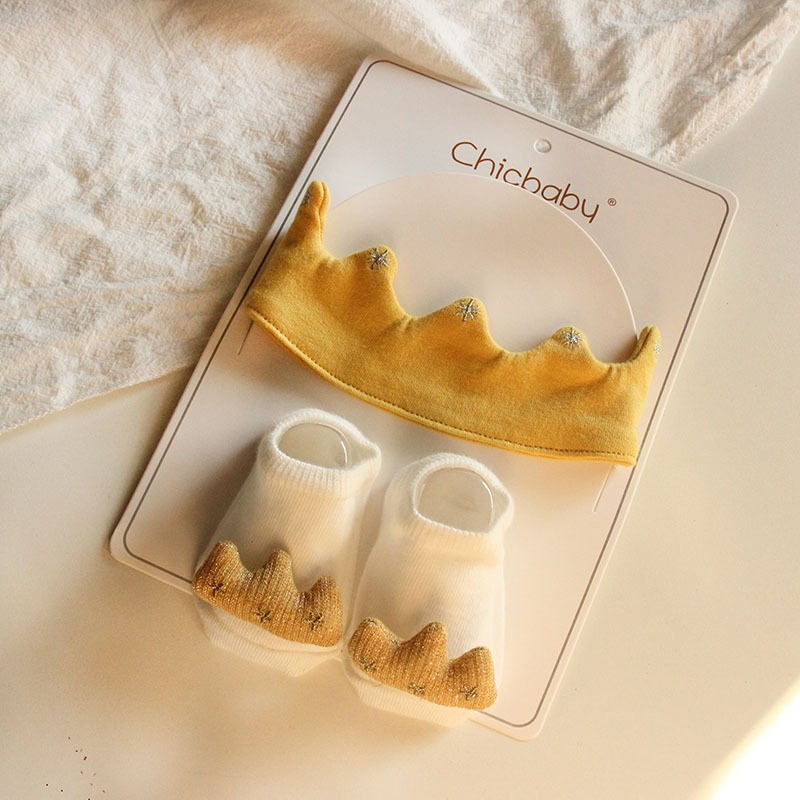 Set băng đô, giầy sơ sinh hoàng tử 0-12 tháng Chicbaby