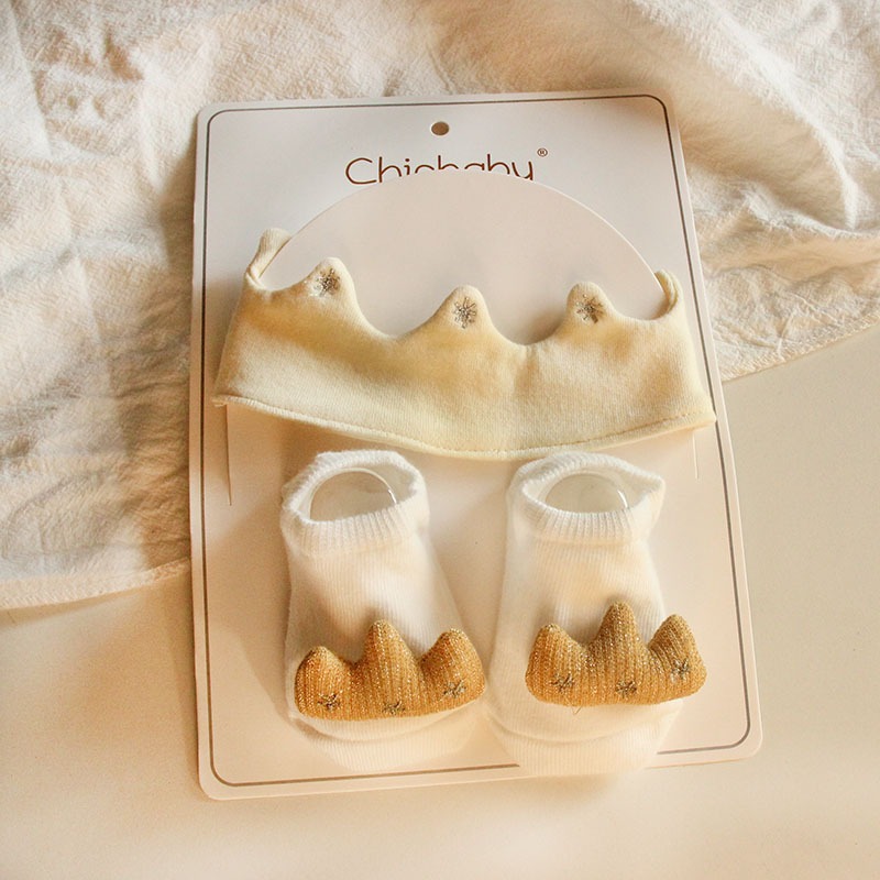 Set băng đô, giầy sơ sinh hoàng tử 0-12 tháng Chicbaby — ảnh 2
