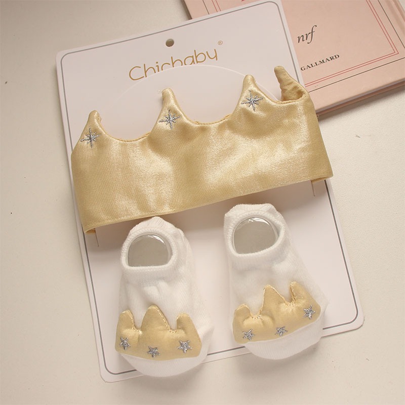 Set băng đô, giầy sơ sinh hoàng tử màu Bóng 0-12 tháng Chicbaby — ảnh 2