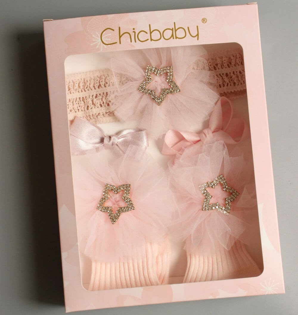 Set quà buộc tóc, kẹp tóc, tất in chữ Kids Socks Hàn Quốc Chicbaby — ảnh 7