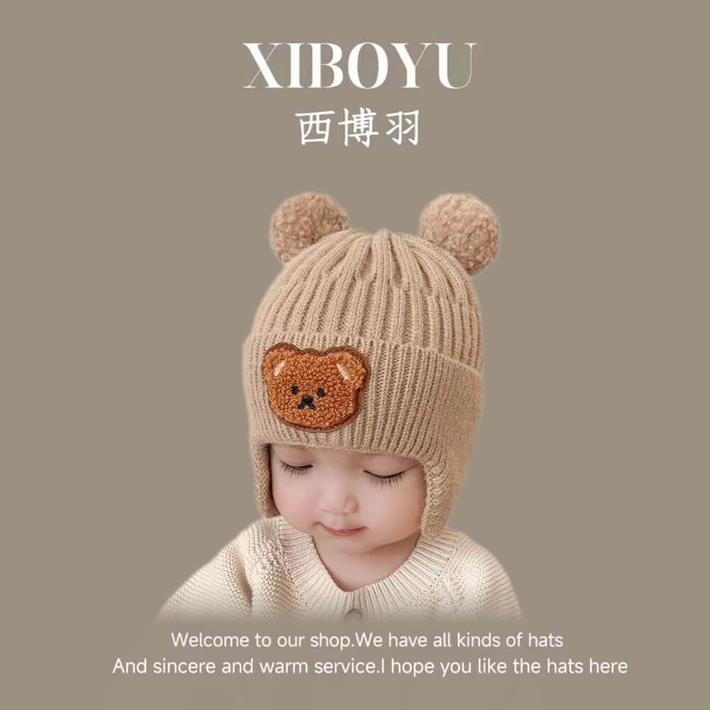 Mũ len bảo vệ tai cho bé từ 6-12 tháng tuổi