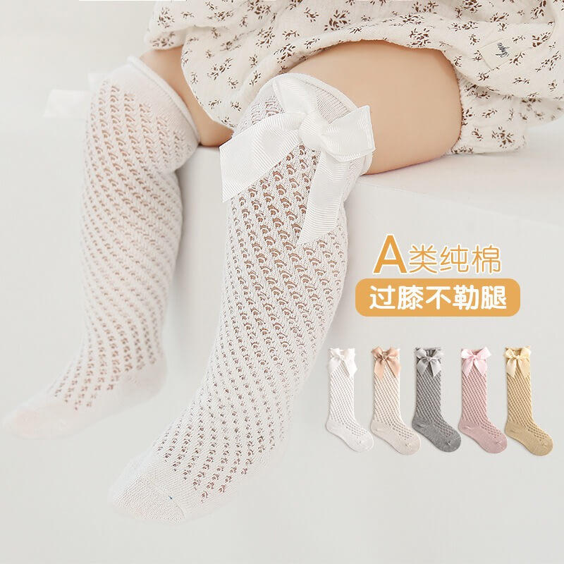 Tất đùi Baby socks có nơ phong cách Hàn Quốc cho mùa thu