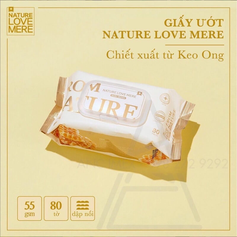 Giấy ướt Nature Love Mere có nắp