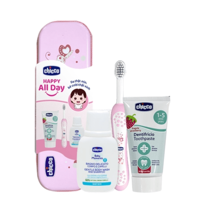 Bộ kit Chicco Happy All Day (tắm gội, kem đánh răng, bàn chải) — ảnh 2