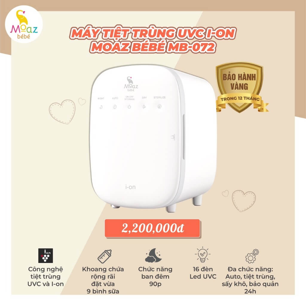 Máy tiệt trùng UVC Ion MB072 Moaz Bebe