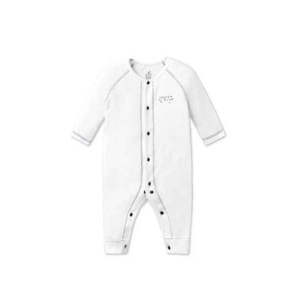 Body dài tay La Pomme  phối màu Trắng Xanh (Newborn, 0M, 3M)