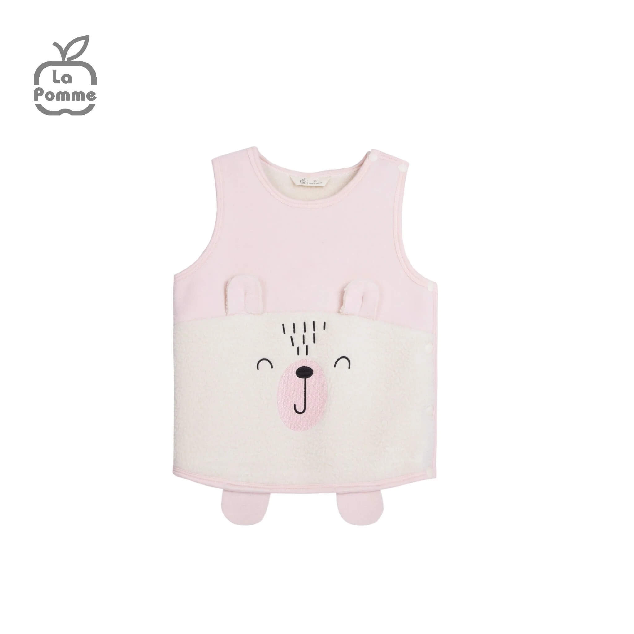 Áo Gile Fur La Pomme Baby Bear Hồng (3M, 6M)