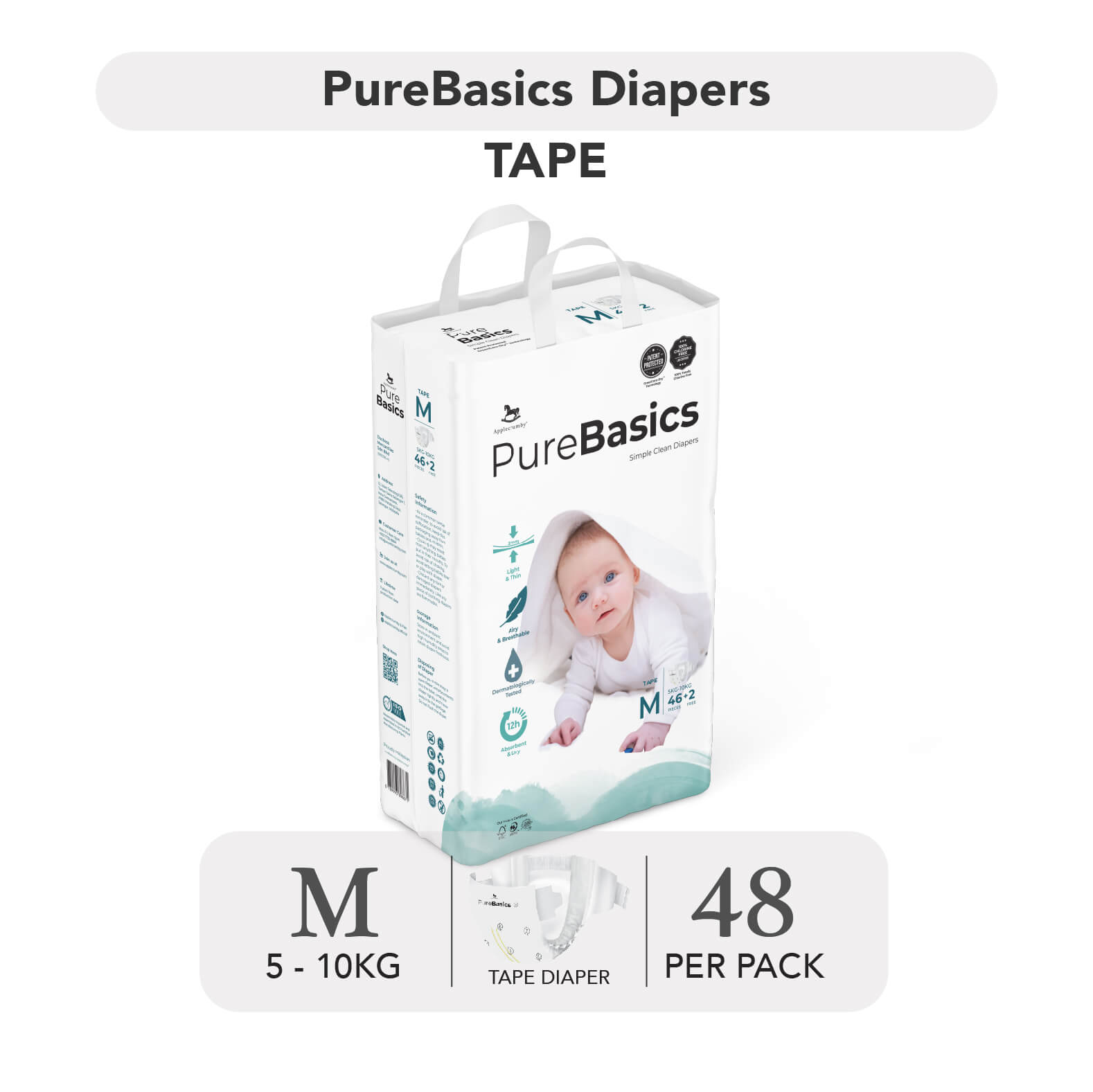 Bỉm ngày đêm Applecrumby PureBasics — ảnh 2