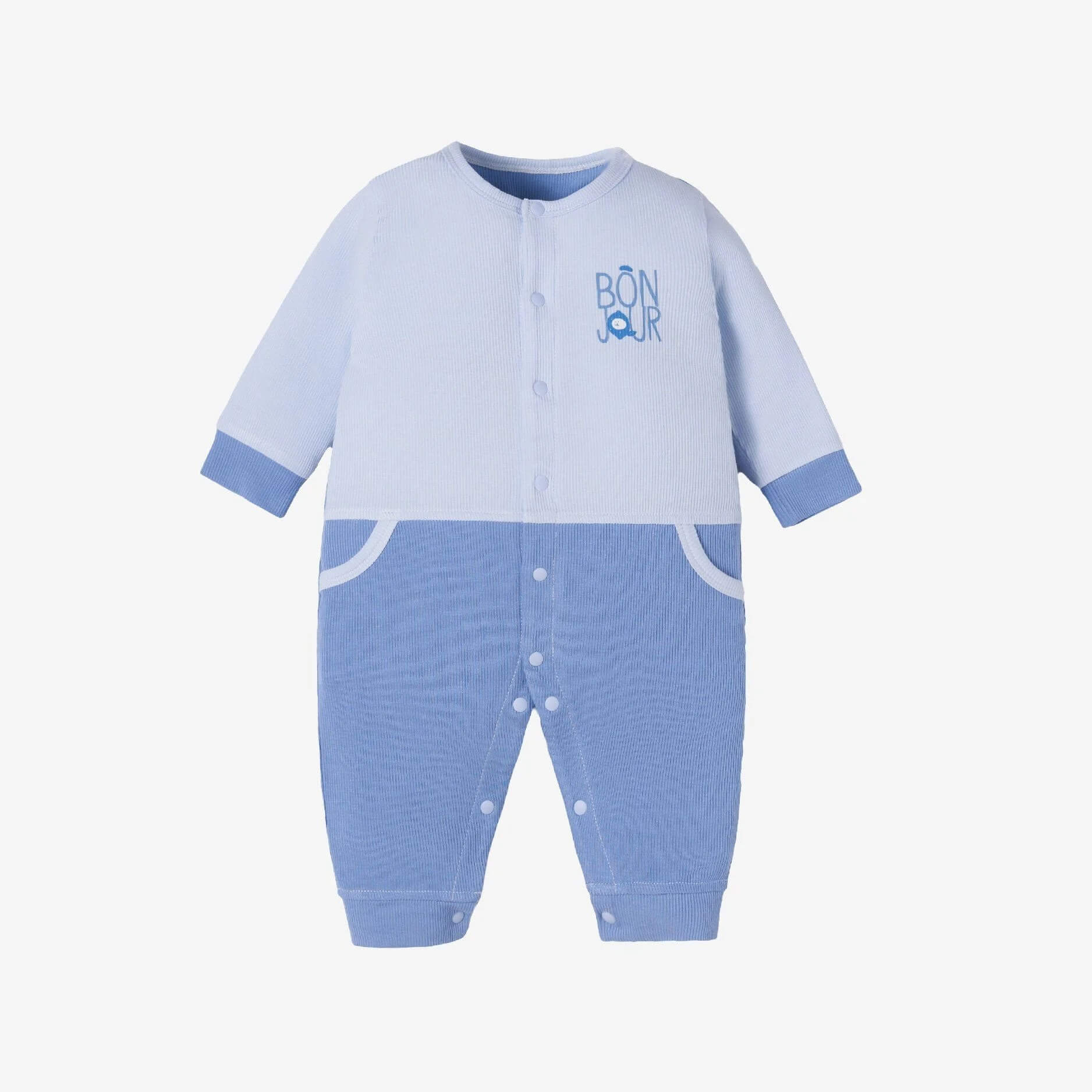 Body dài tay La Pomme Bonjour Xanh (0M, 3M)