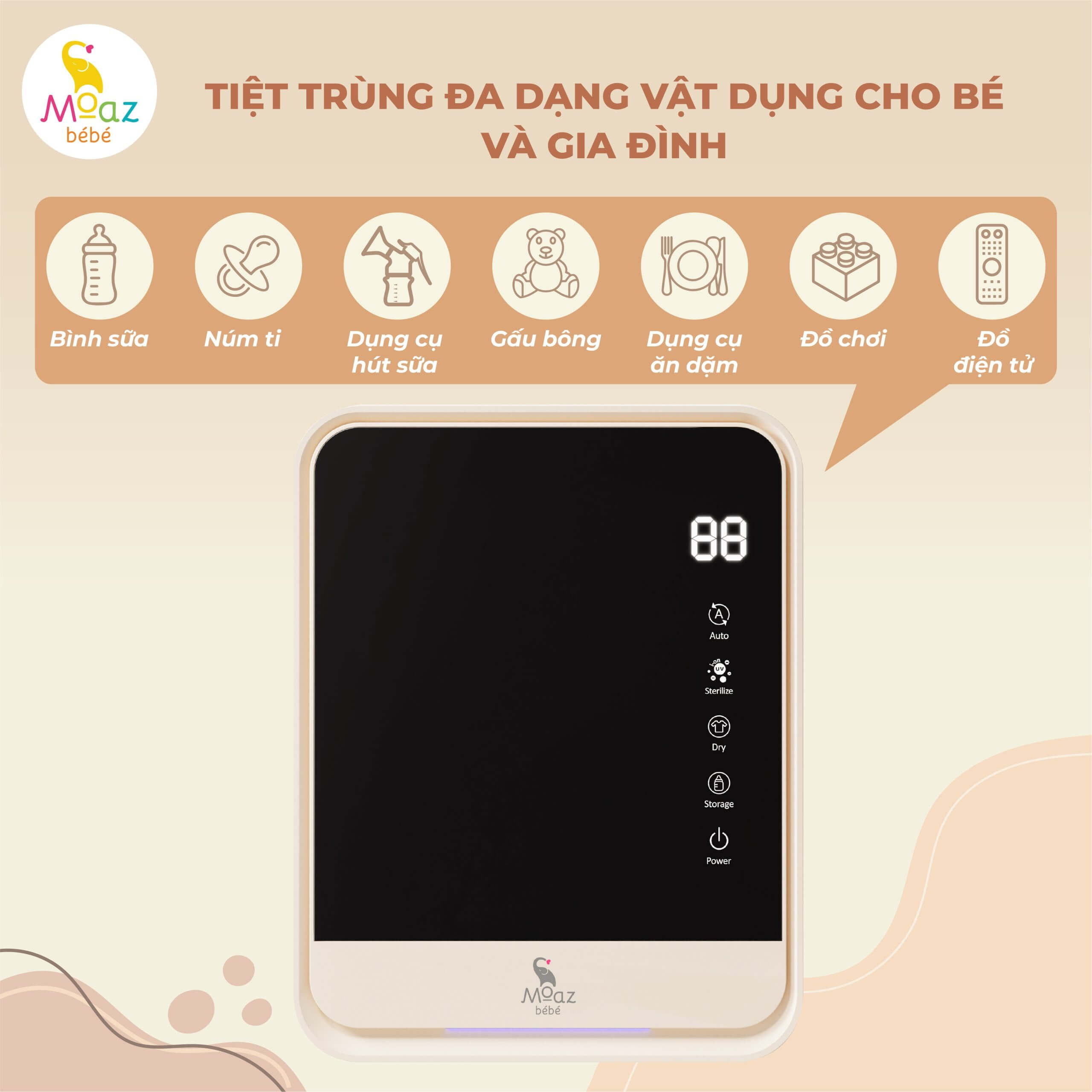 Máy tiệt trùng và sấy khô uvc – ion Moaz BéBé MB082