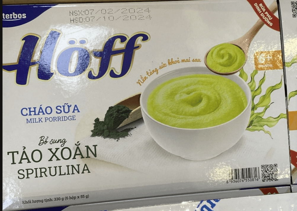 Hoff cháo sữa tảo xoắn 6M+ (Lốc 6x55g)