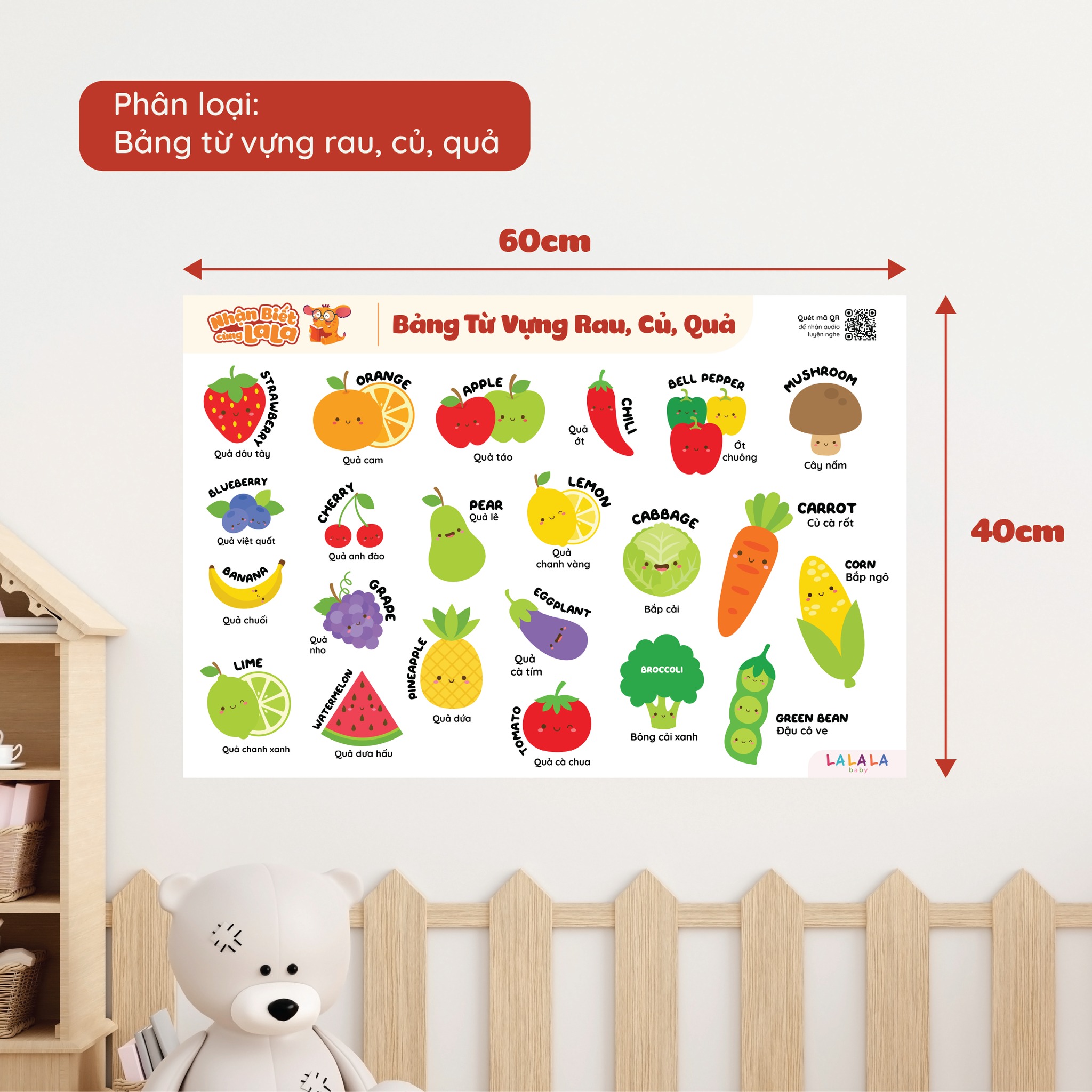 Bộ 8 chủ đề poster dán tường Lalala Baby