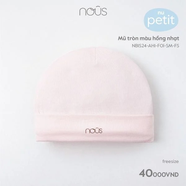 Nous - Mũ tròn màu hồng nhạt