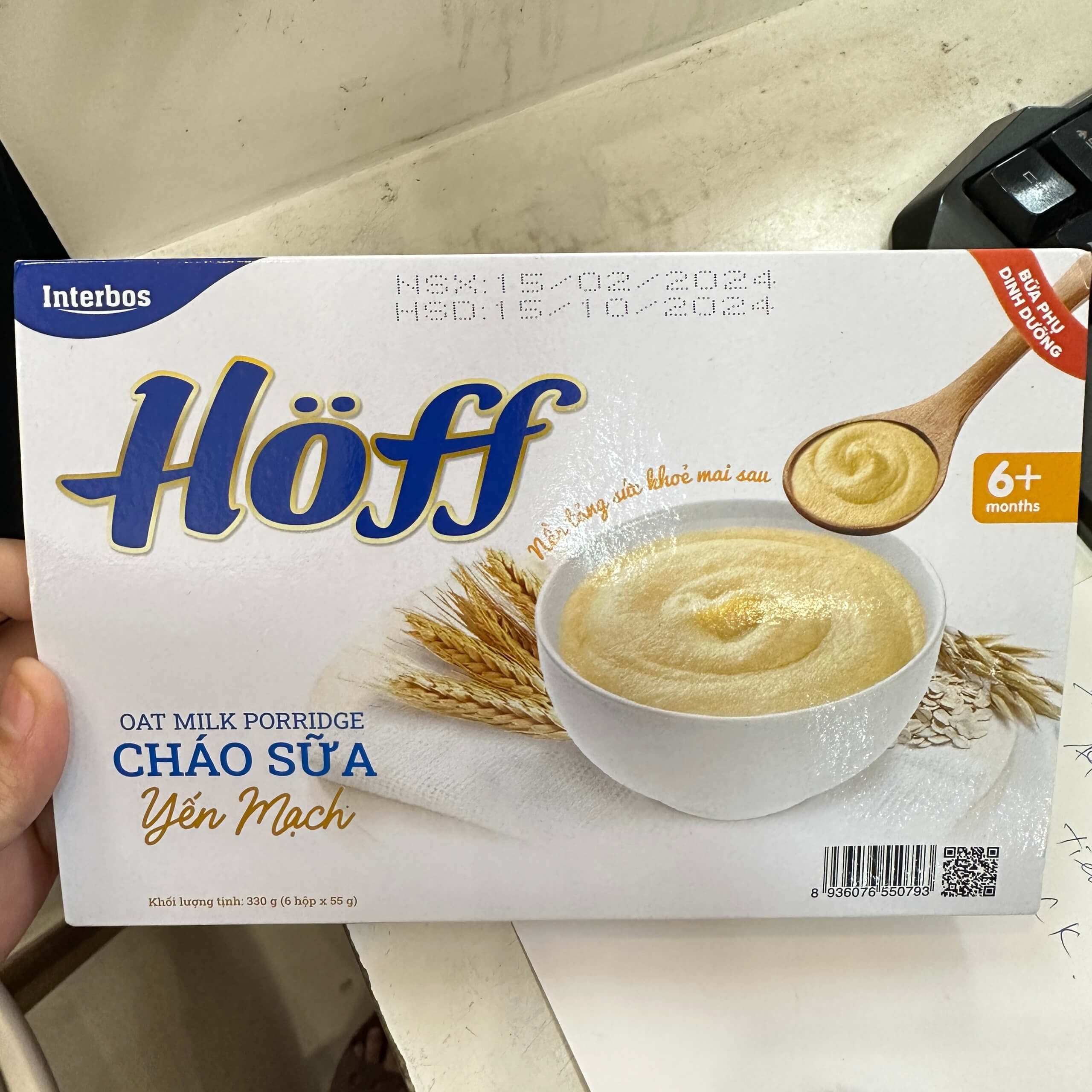 Hoff cháo sữa yến mạch 6M+ (Lốc 6x55g)