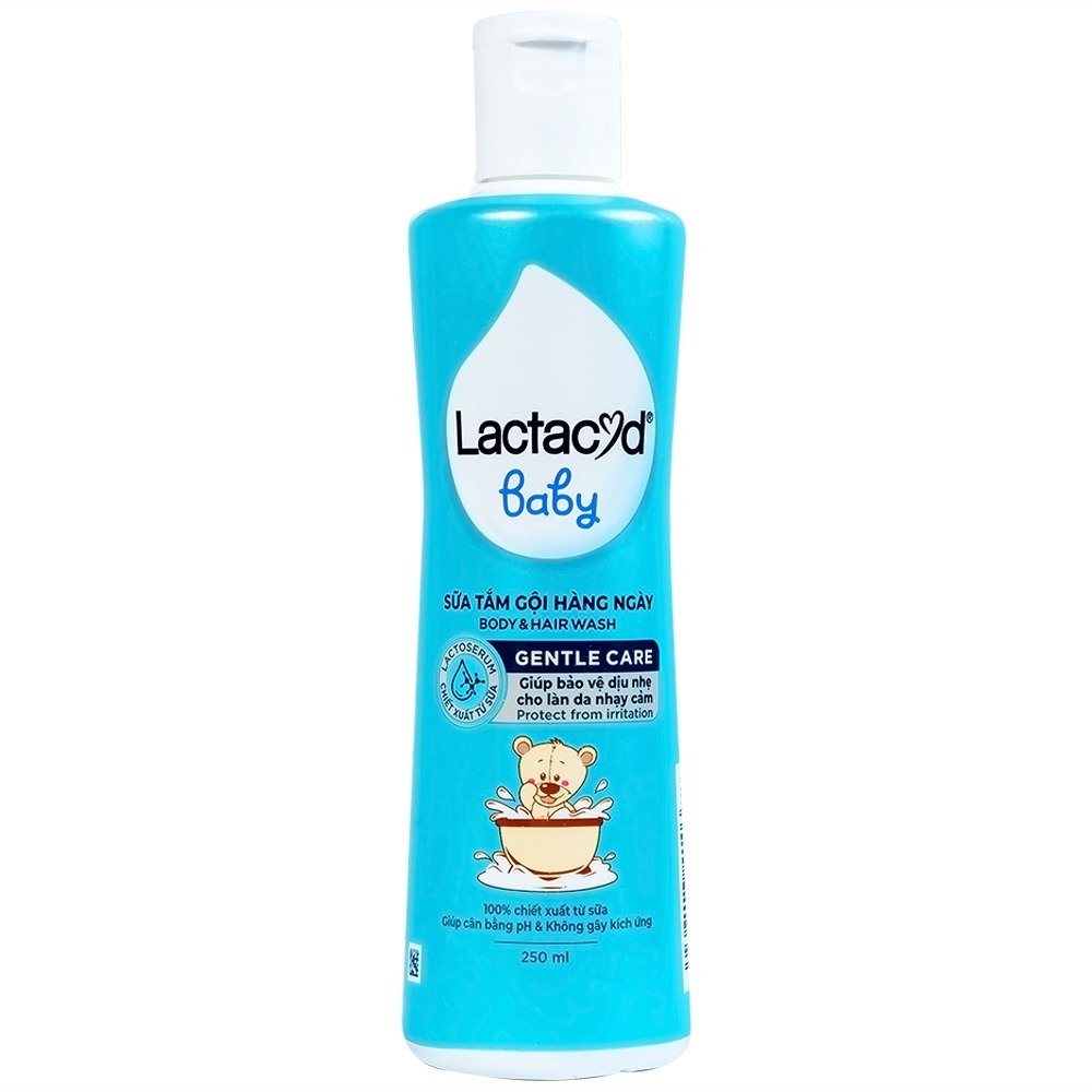 Sữa tắm gội Lactacyd gentle care rôm sảy hăm từ sơ sinh