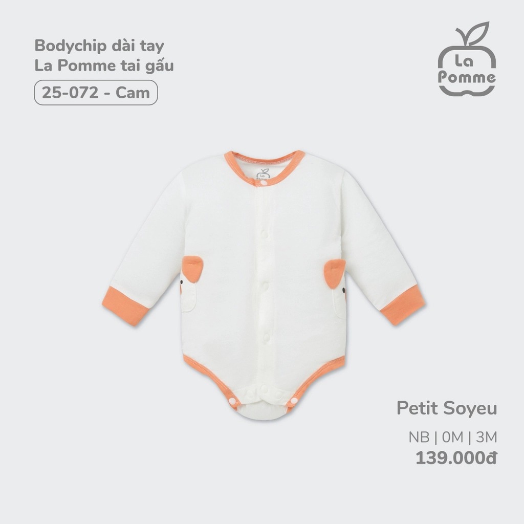 Body chip dài tay La Pomme tai gấu 3M Cam